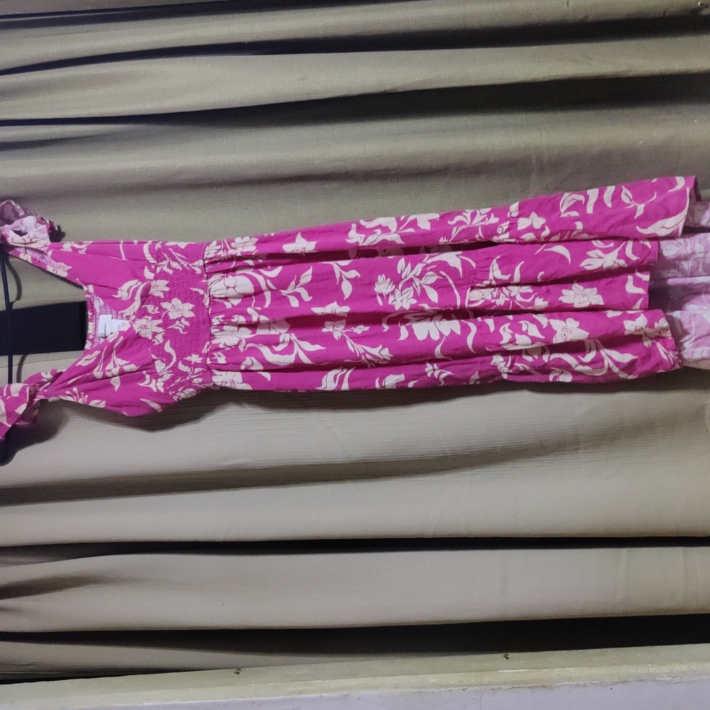 Japna pink and White Floral Ankle length Dress